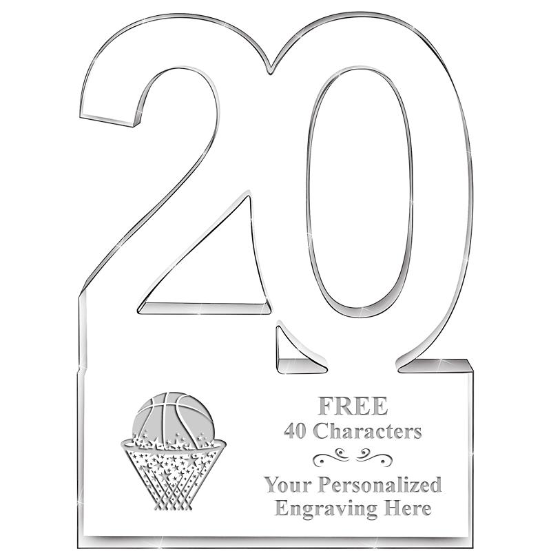 6" 20 YEARS OF SERVICE ACRYLIC