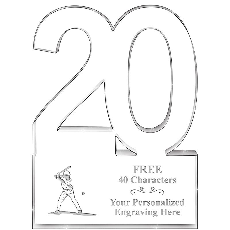 6" 20 YEARS OF SERVICE ACRYLIC