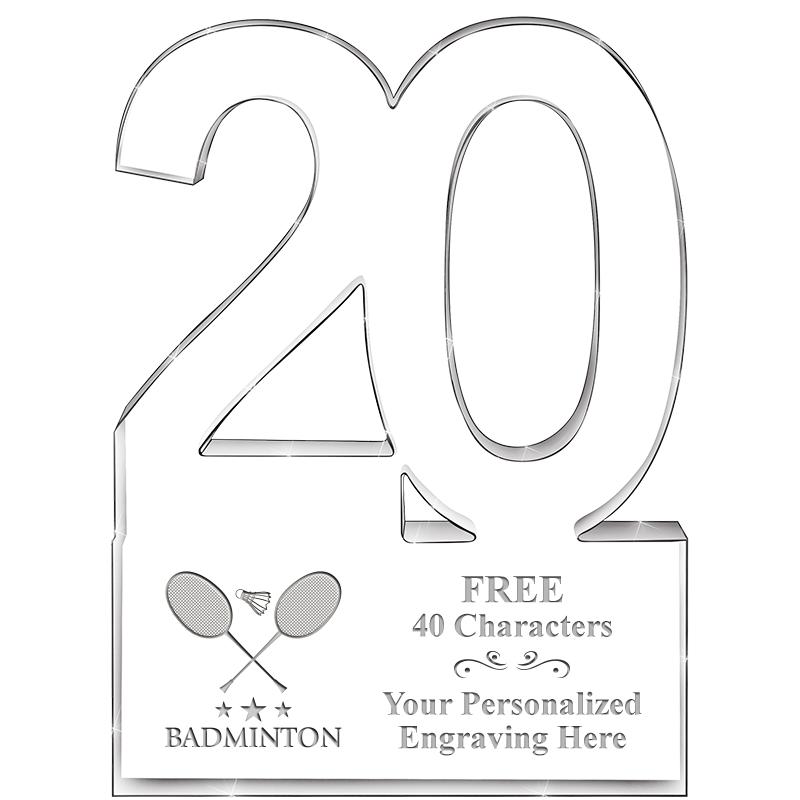 6" 20 YEARS OF SERVICE ACRYLIC