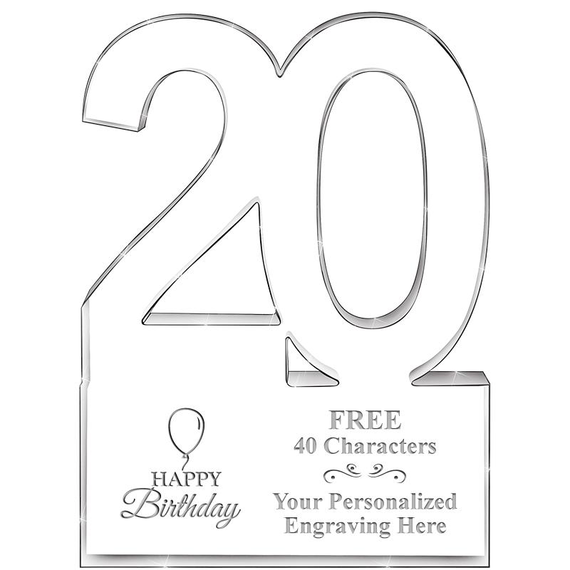 6" 20 YEARS OF SERVICE ACRYLIC