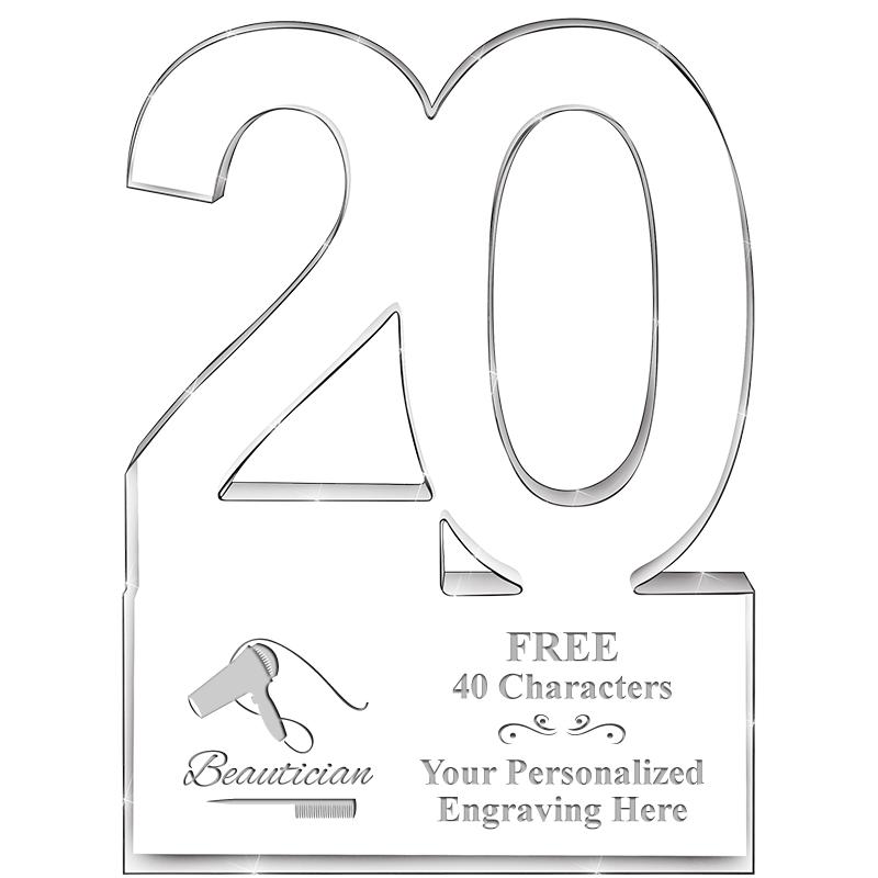 6" 20 YEARS OF SERVICE ACRYLIC