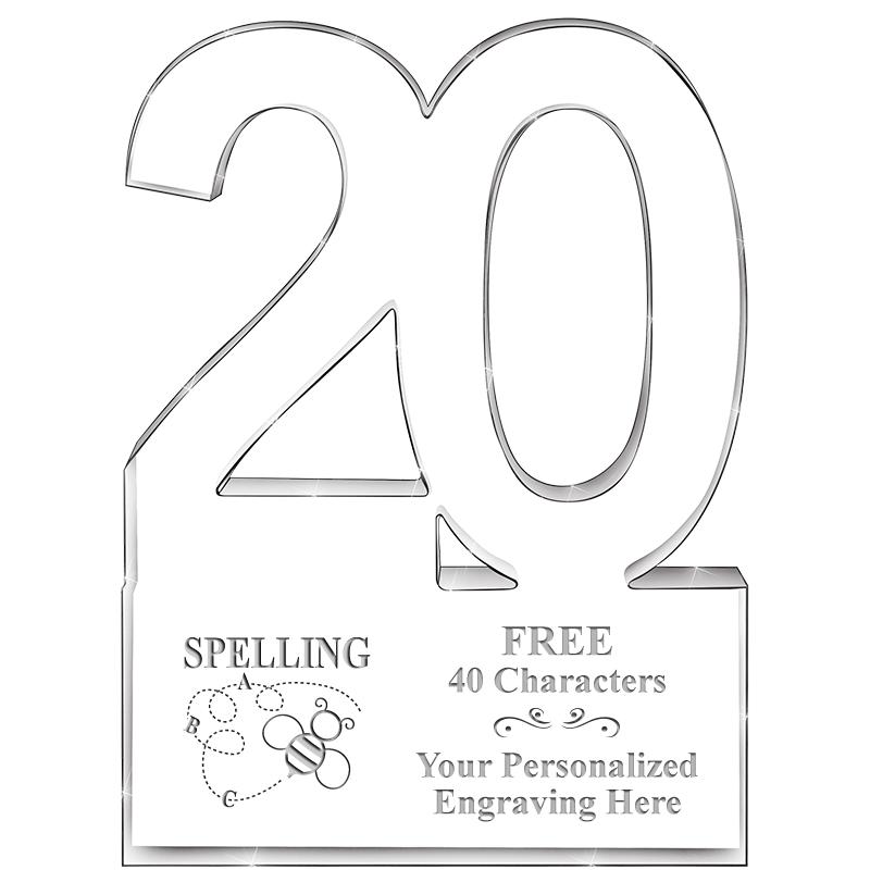 6" 20 YEARS OF SERVICE ACRYLIC