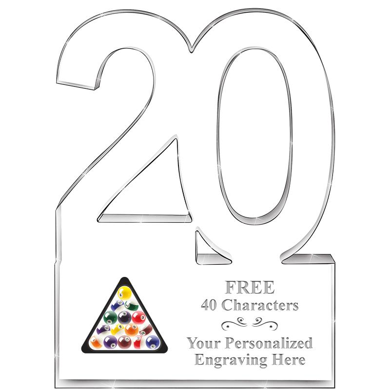 6" 20 YEARS OF SERVICE ACRYLIC