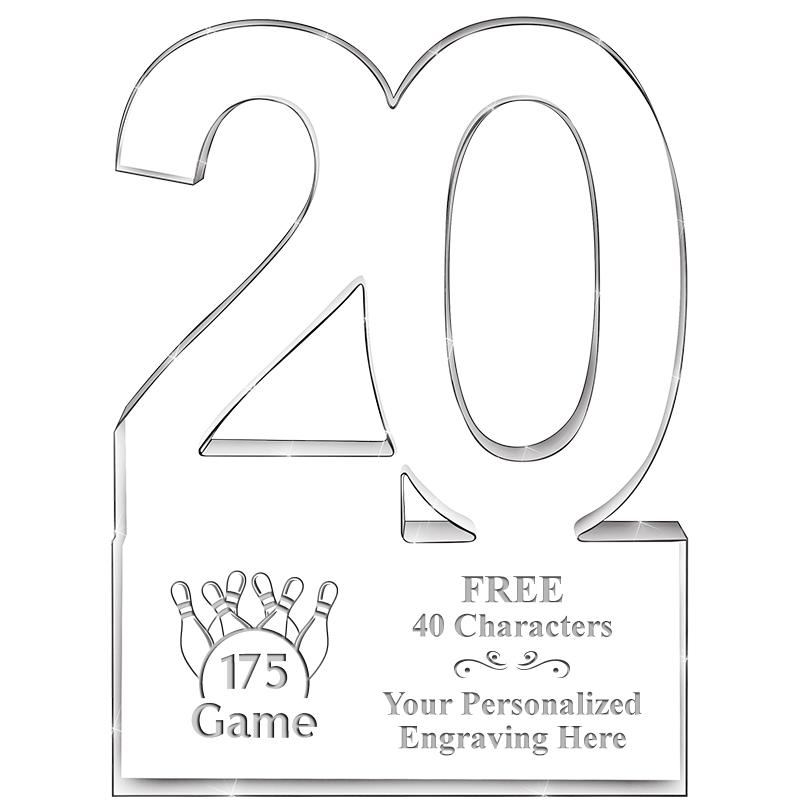 6" 20 YEARS OF SERVICE ACRYLIC