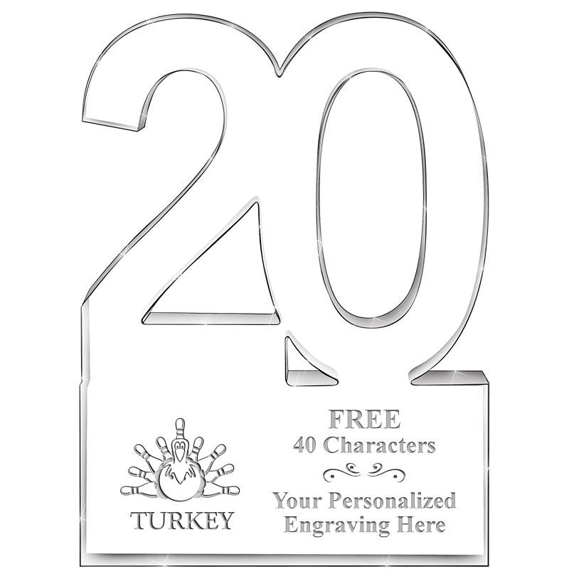 6" 20 YEARS OF SERVICE ACRYLIC