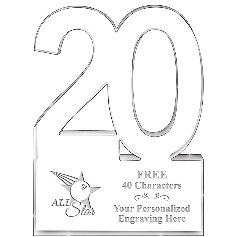 6" 20 YEARS OF SERVICE ACRYLIC