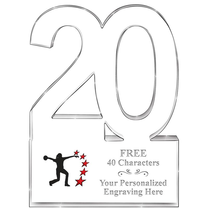 6" 20 YEARS OF SERVICE ACRYLIC