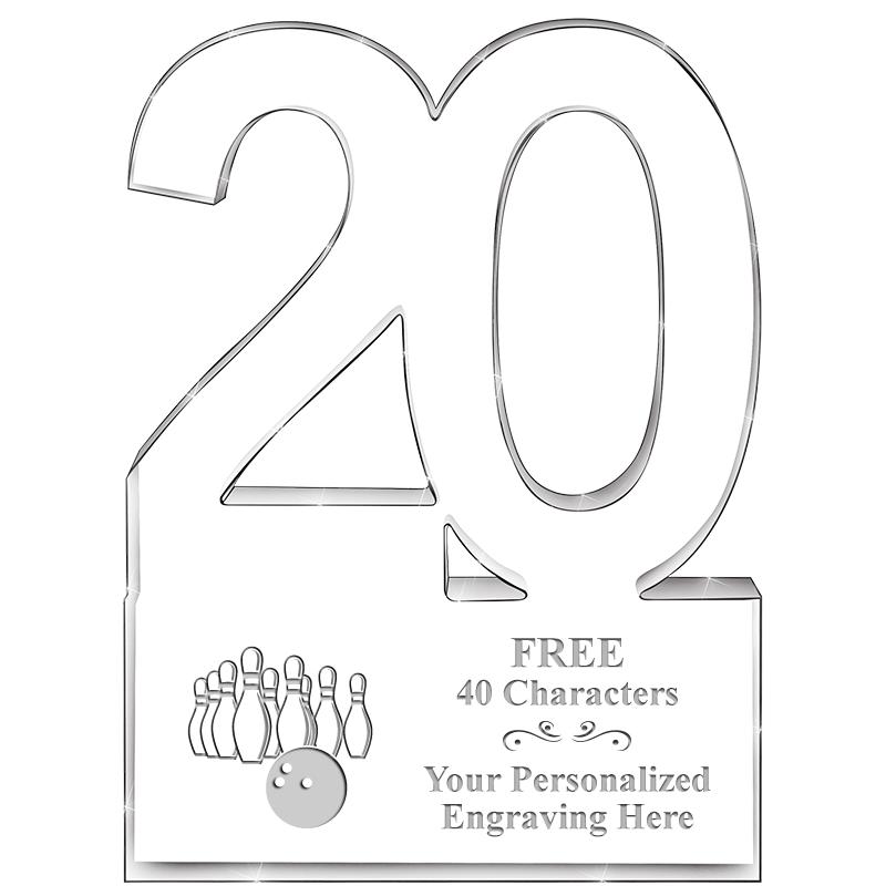 6" 20 YEARS OF SERVICE ACRYLIC