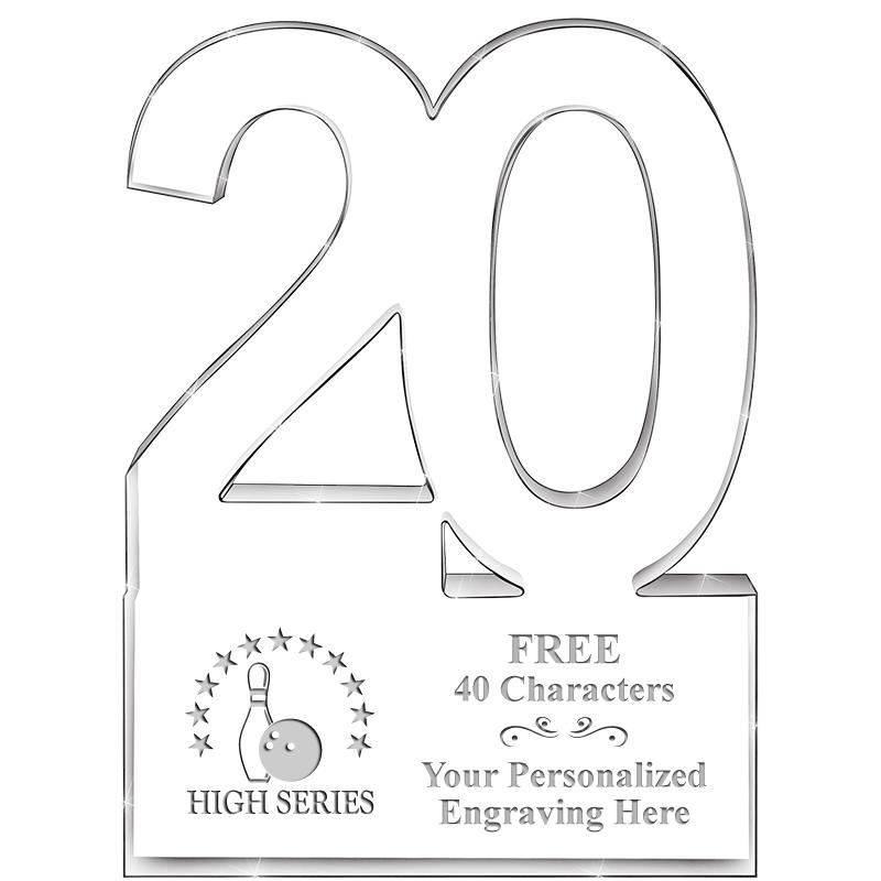 6" 20 YEARS OF SERVICE ACRYLIC