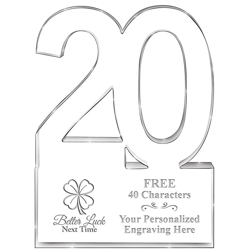 6" 20 YEARS OF SERVICE ACRYLIC