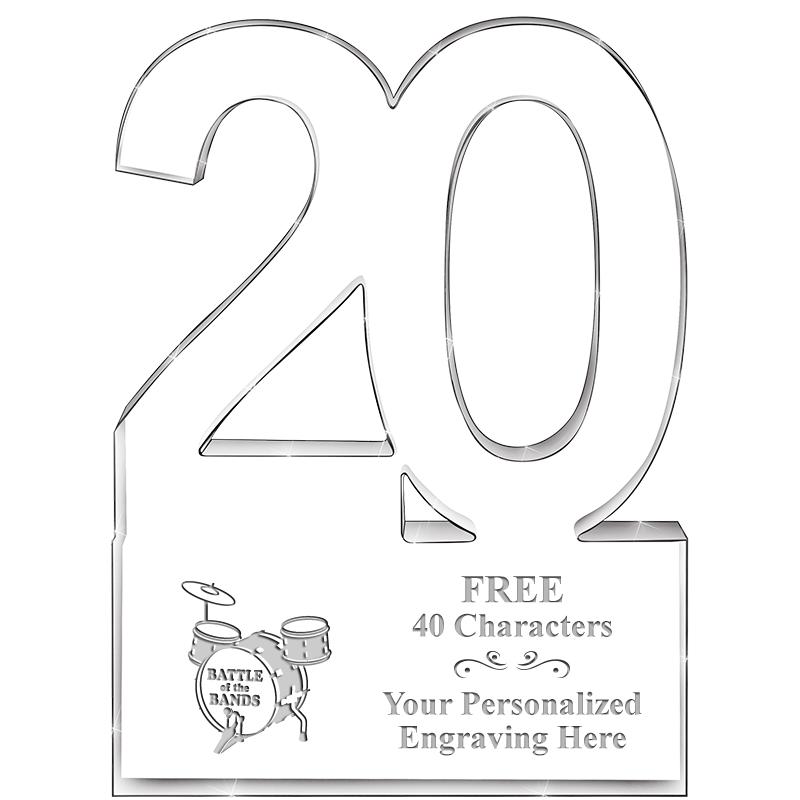 6" 20 YEARS OF SERVICE ACRYLIC