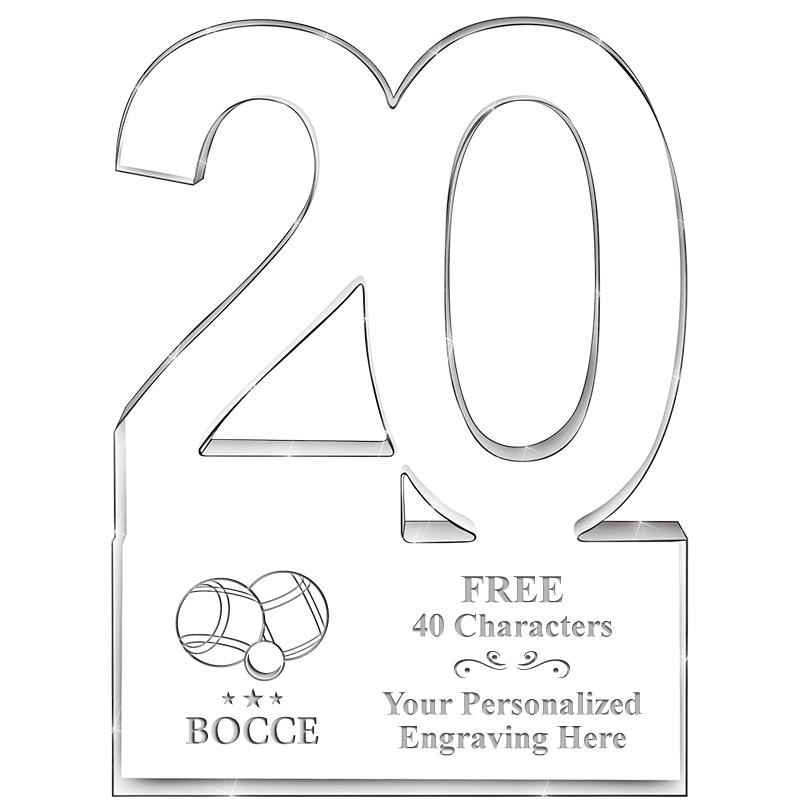 6" 20 YEARS OF SERVICE ACRYLIC