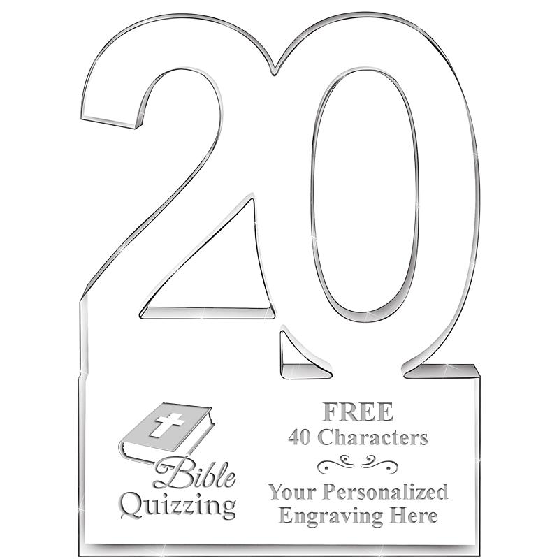 6" 20 YEARS OF SERVICE ACRYLIC