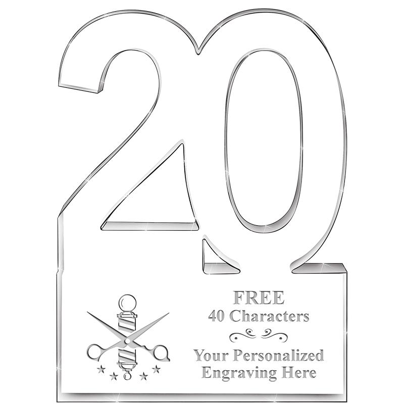 6" 20 YEARS OF SERVICE ACRYLIC