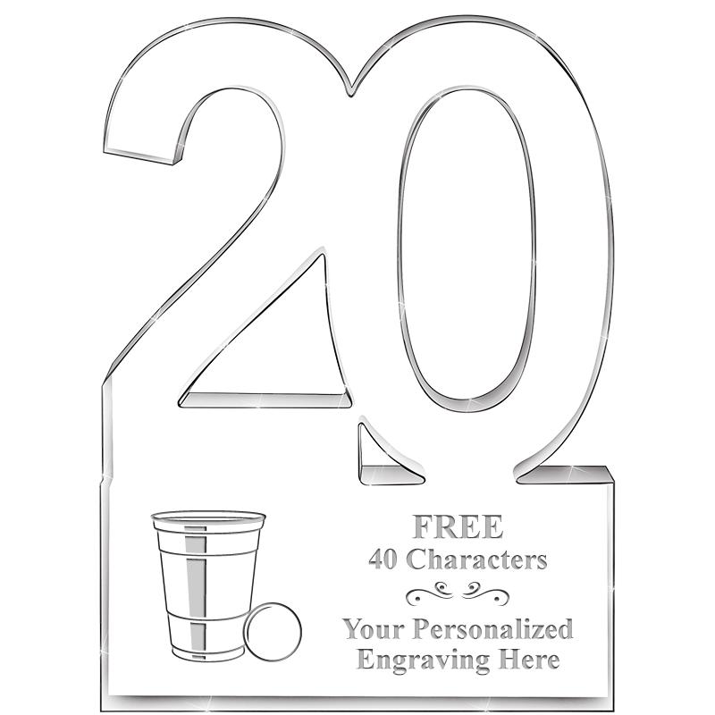 6" 20 YEARS OF SERVICE ACRYLIC