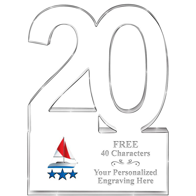 6" 20 YEARS OF SERVICE ACRYLIC