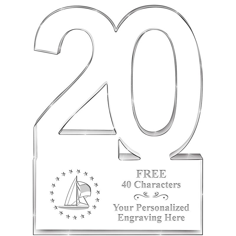 6" 20 YEARS OF SERVICE ACRYLIC