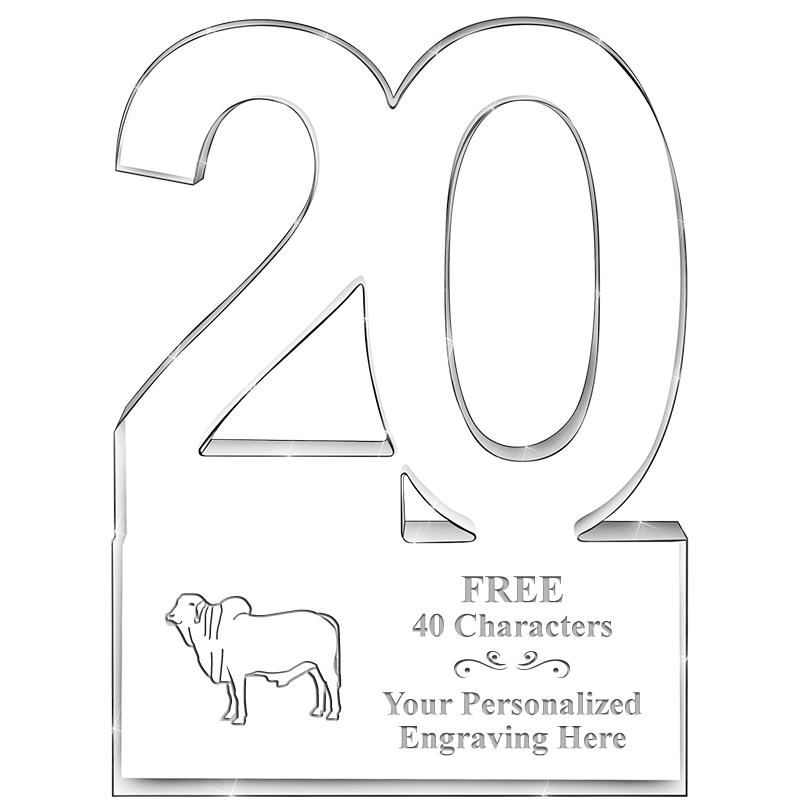 6" 20 YEARS OF SERVICE ACRYLIC