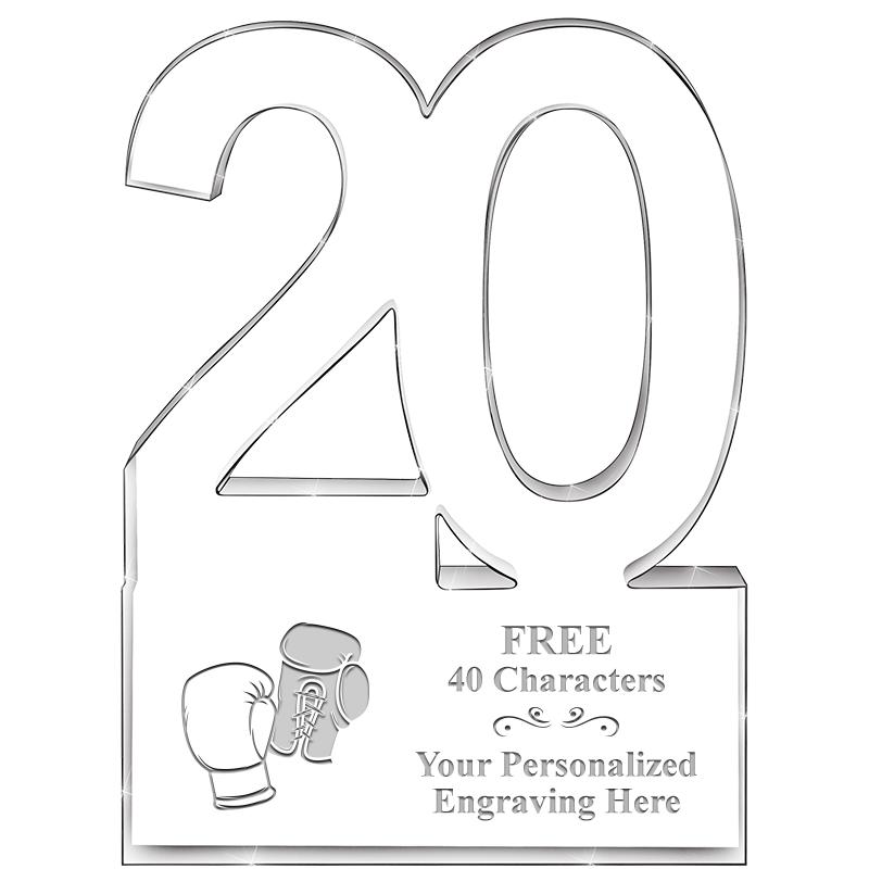 6" 20 YEARS OF SERVICE ACRYLIC