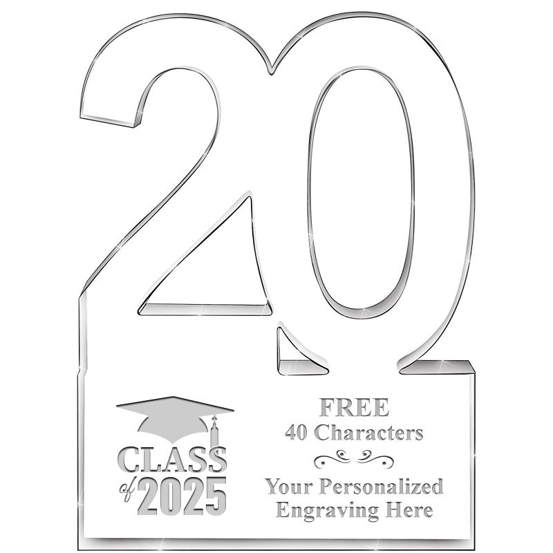 6" 20 YEARS OF SERVICE ACRYLIC