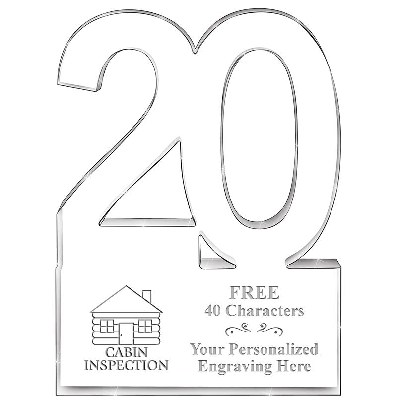 6" 20 YEARS OF SERVICE ACRYLIC