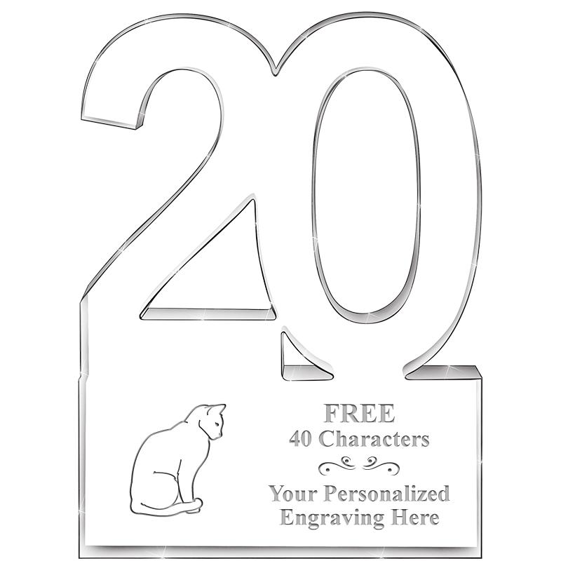 6" 20 YEARS OF SERVICE ACRYLIC