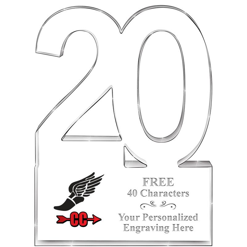 6" 20 YEARS OF SERVICE ACRYLIC