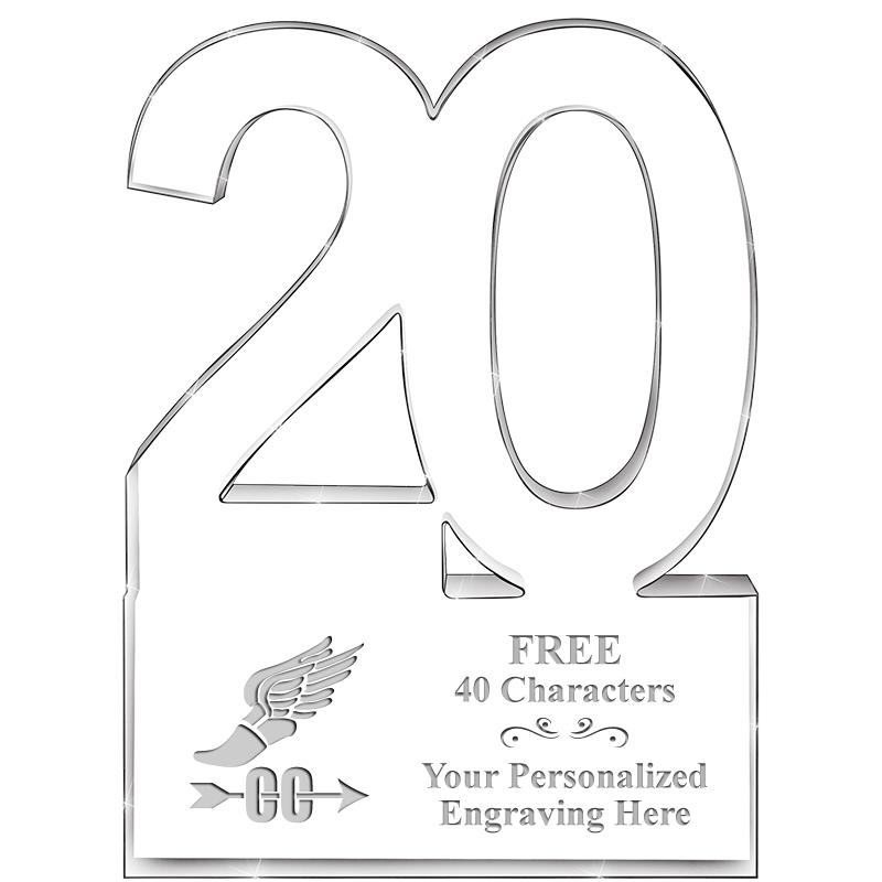 6" 20 YEARS OF SERVICE ACRYLIC