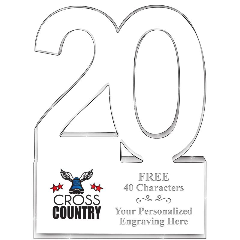 6" 20 YEARS OF SERVICE ACRYLIC