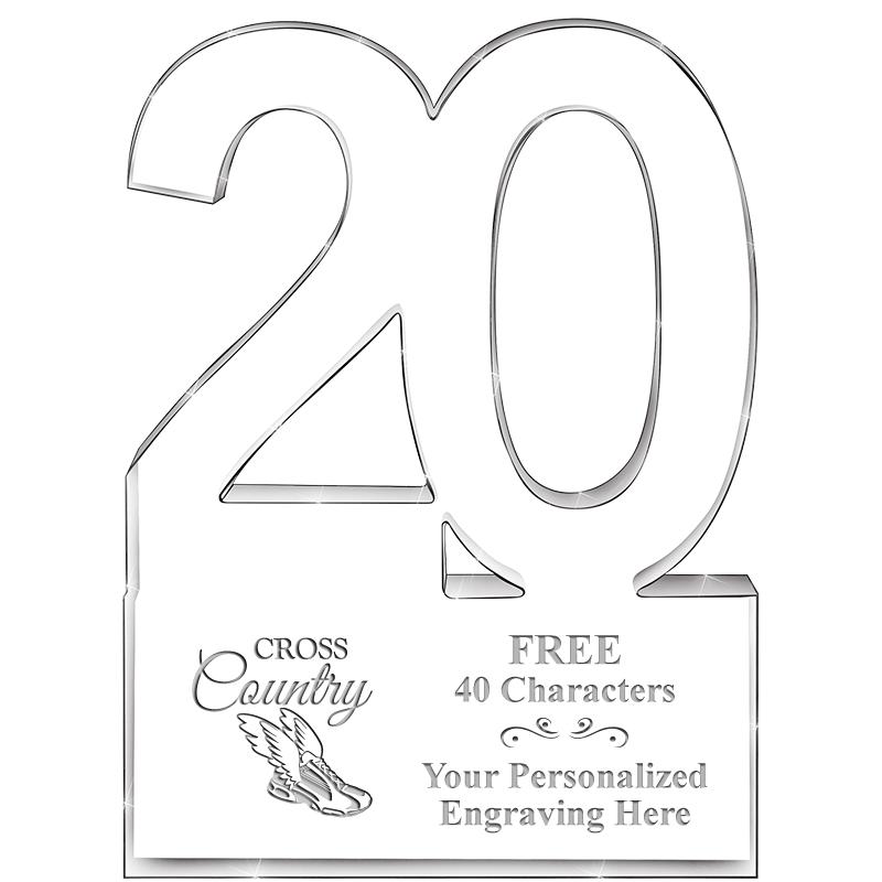 6" 20 YEARS OF SERVICE ACRYLIC