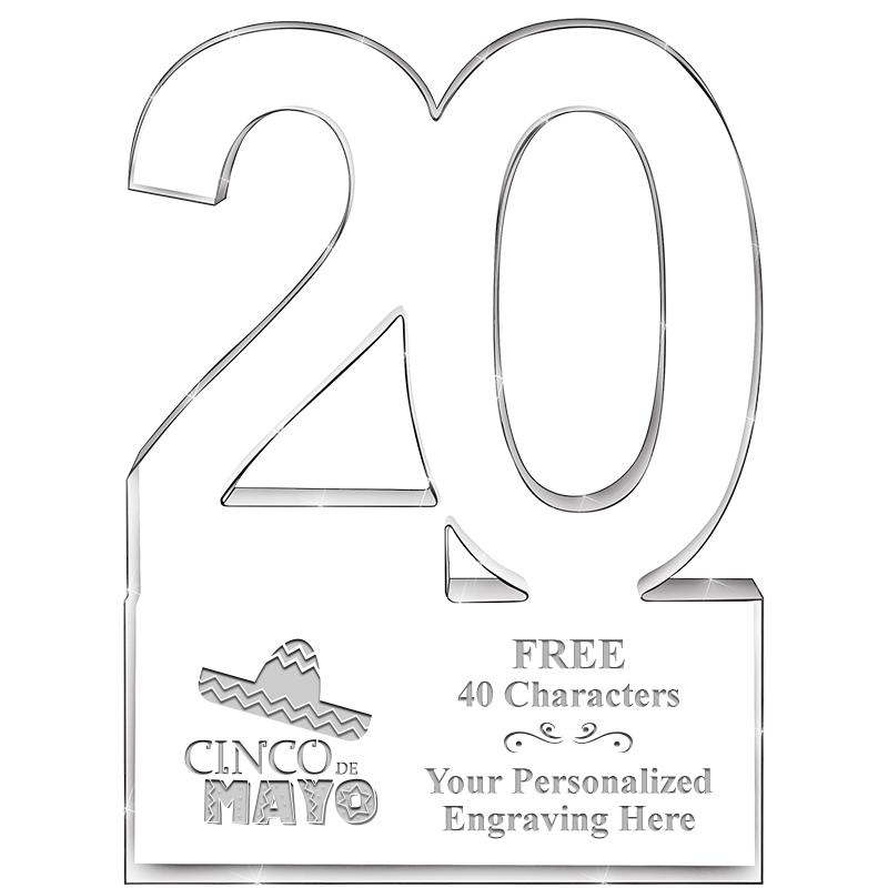 6" 20 YEARS OF SERVICE ACRYLIC