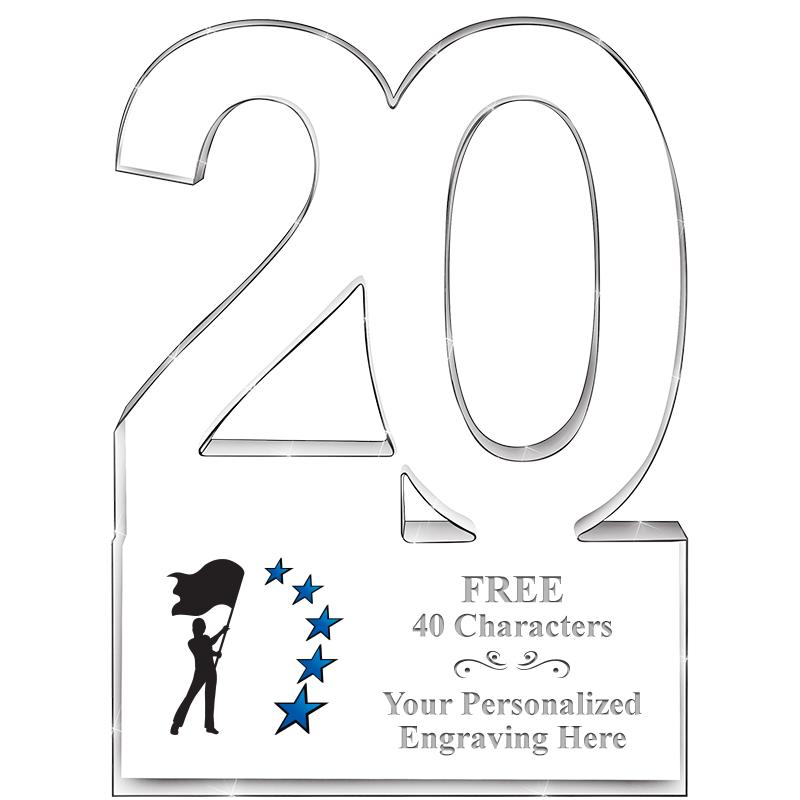 6" 20 YEARS OF SERVICE ACRYLIC