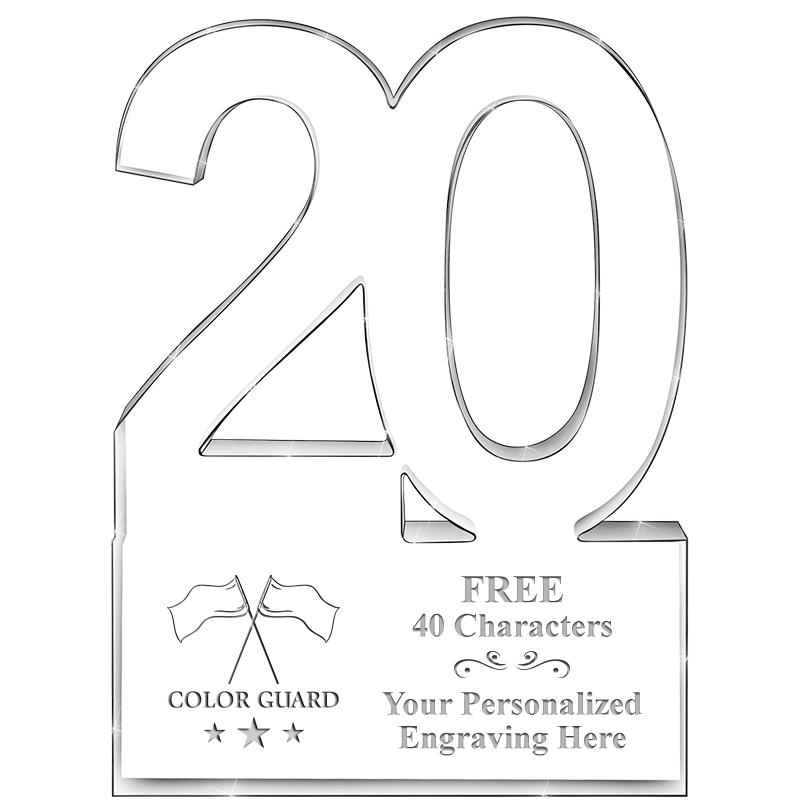 6" 20 YEARS OF SERVICE ACRYLIC