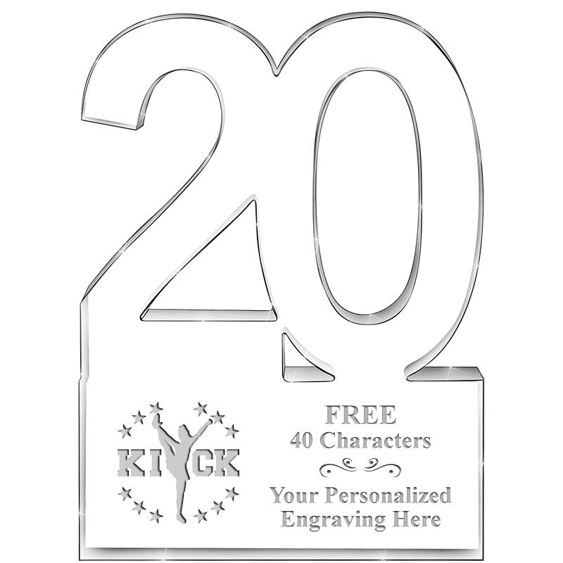 6" 20 YEARS OF SERVICE ACRYLIC