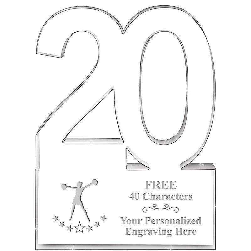 6" 20 YEARS OF SERVICE ACRYLIC