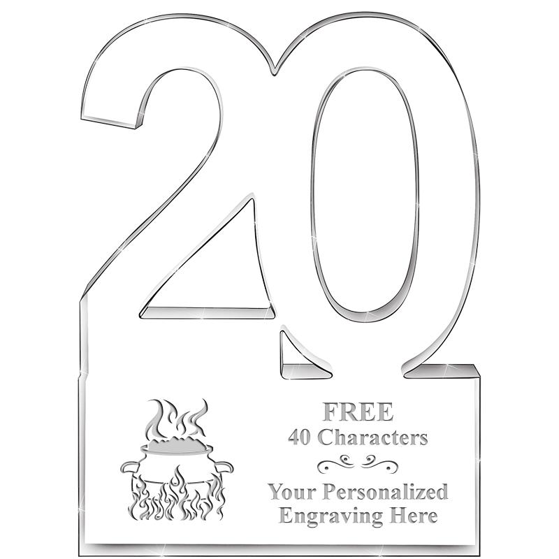 6" 20 YEARS OF SERVICE ACRYLIC