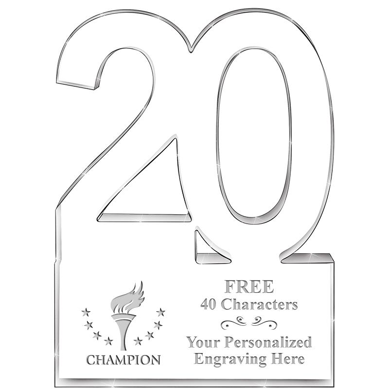 6" 20 YEARS OF SERVICE ACRYLIC