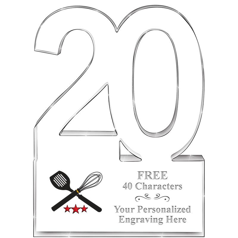 6" 20 YEARS OF SERVICE ACRYLIC