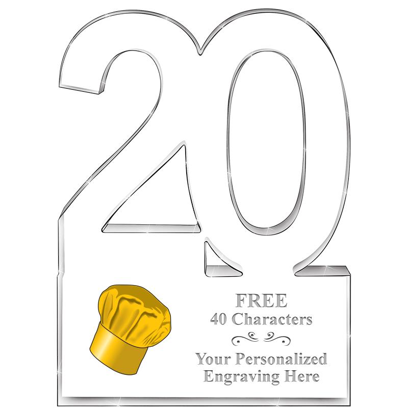 6" 20 YEARS OF SERVICE ACRYLIC