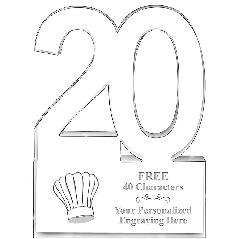 6" 20 YEARS OF SERVICE ACRYLIC