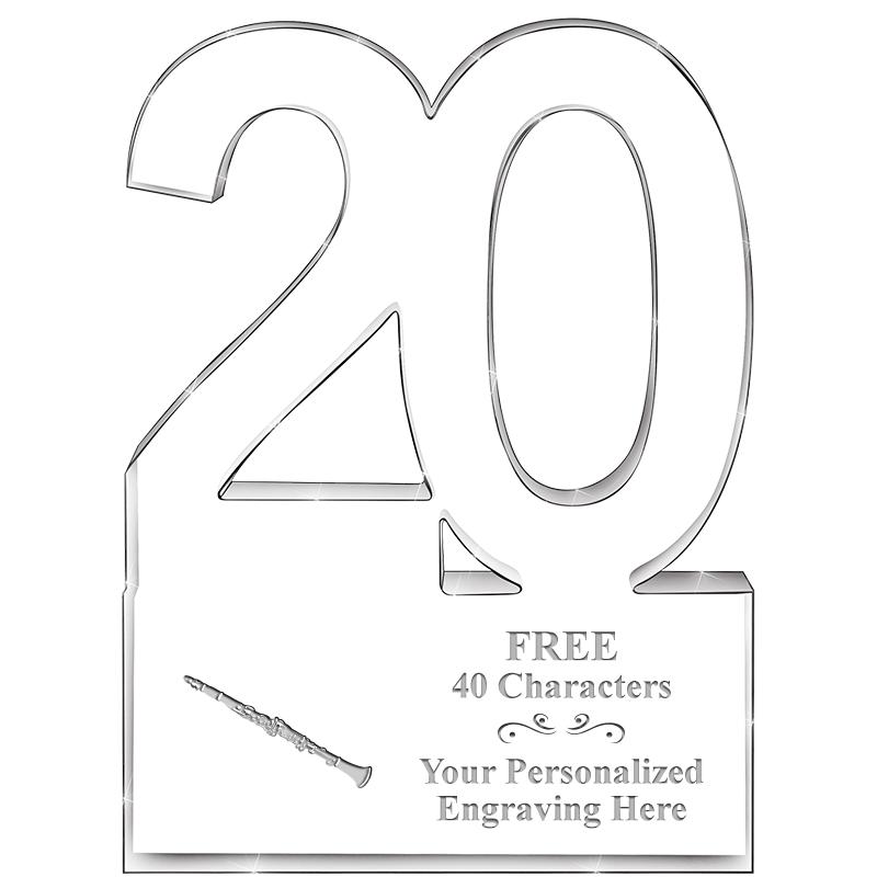 6" 20 YEARS OF SERVICE ACRYLIC