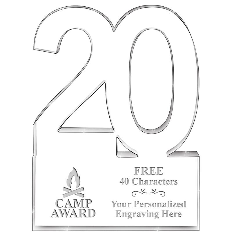 6" 20 YEARS OF SERVICE ACRYLIC