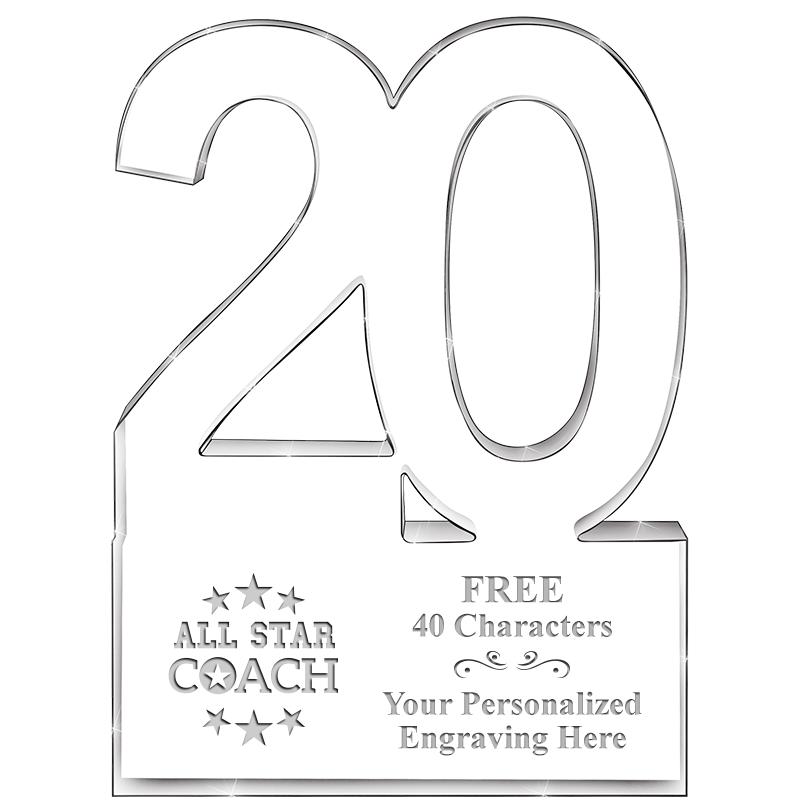 6" 20 YEARS OF SERVICE ACRYLIC