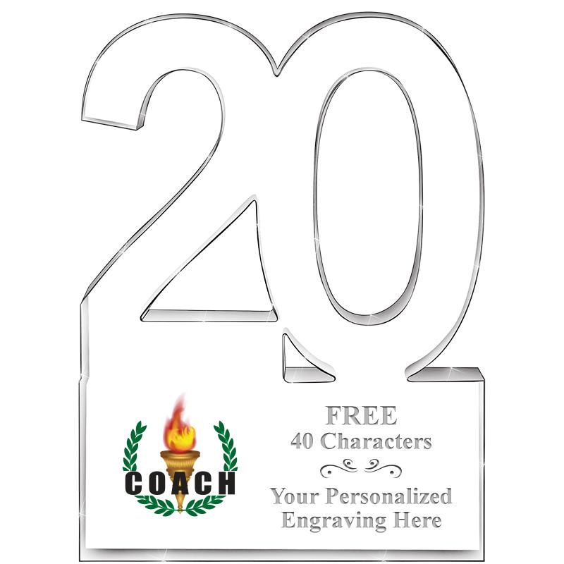 6" 20 YEARS OF SERVICE ACRYLIC