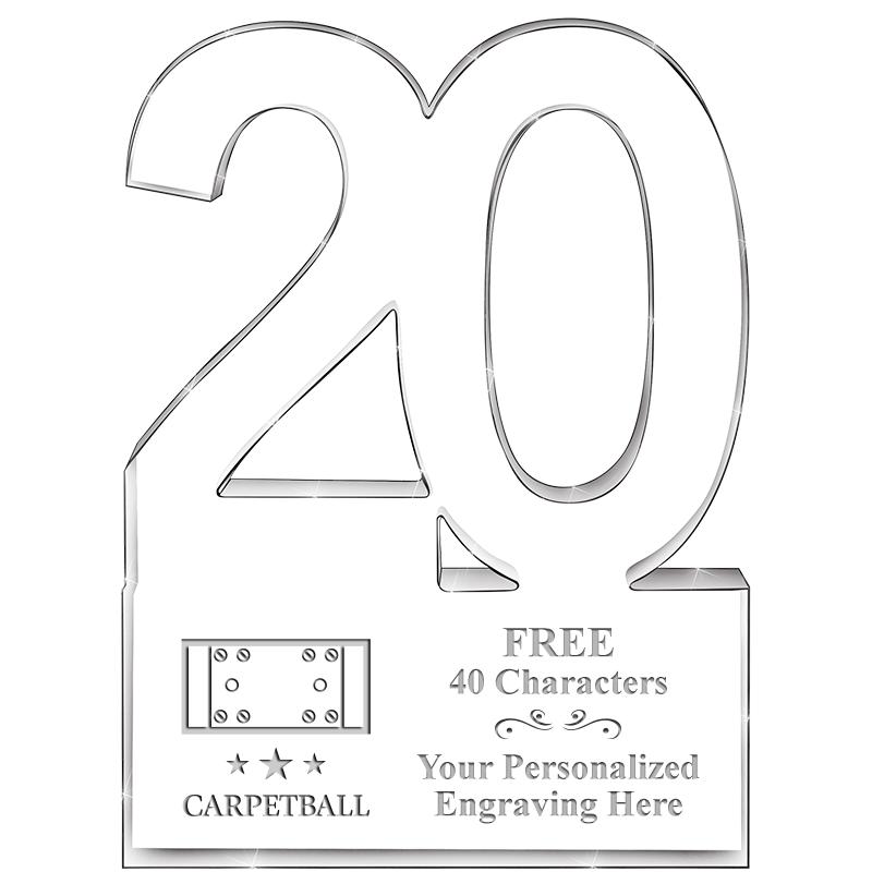 6" 20 YEARS OF SERVICE ACRYLIC
