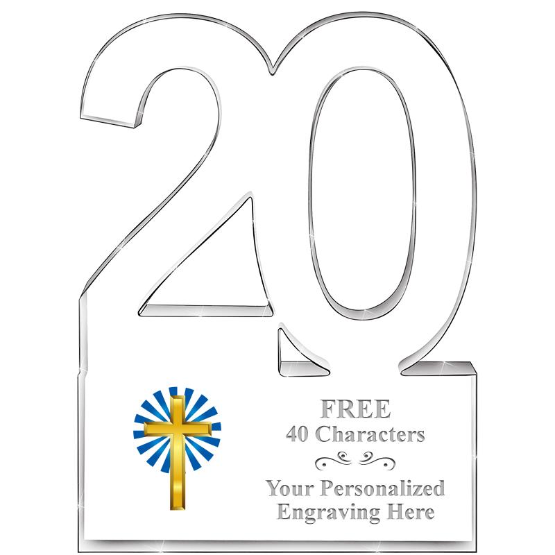 6" 20 YEARS OF SERVICE ACRYLIC