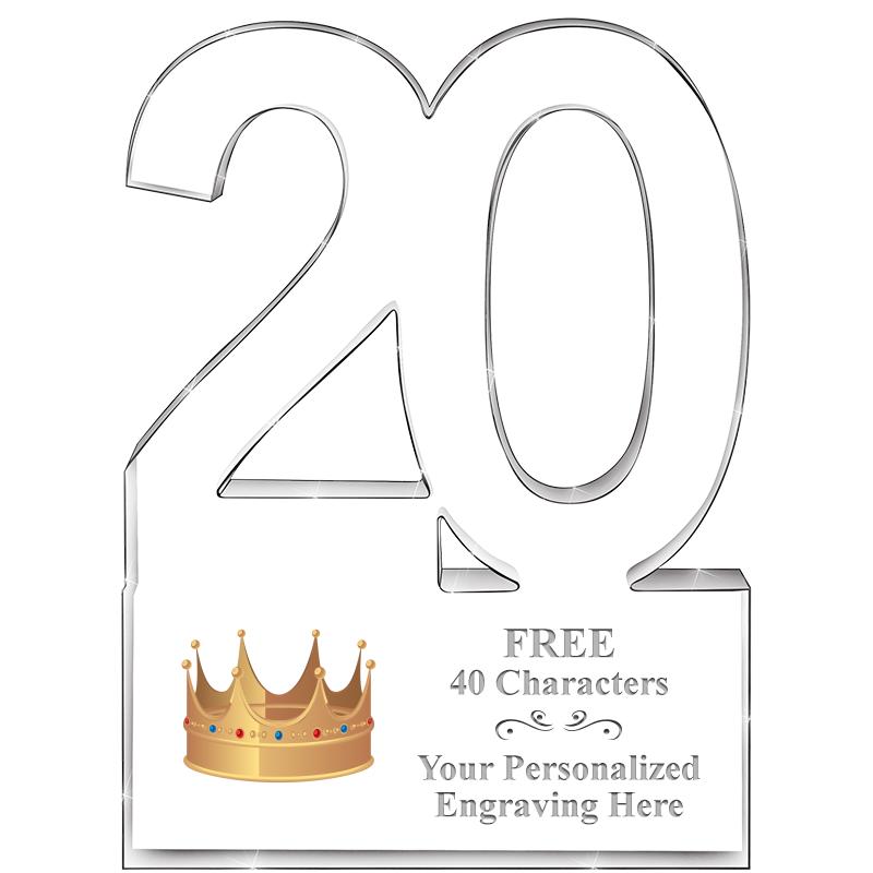 6" 20 YEARS OF SERVICE ACRYLIC