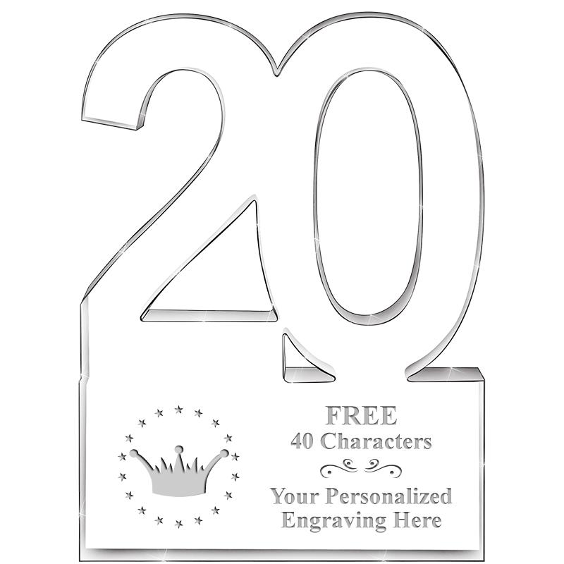 6" 20 YEARS OF SERVICE ACRYLIC