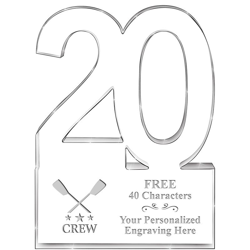 6" 20 YEARS OF SERVICE ACRYLIC