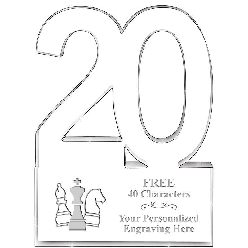 6" 20 YEARS OF SERVICE ACRYLIC